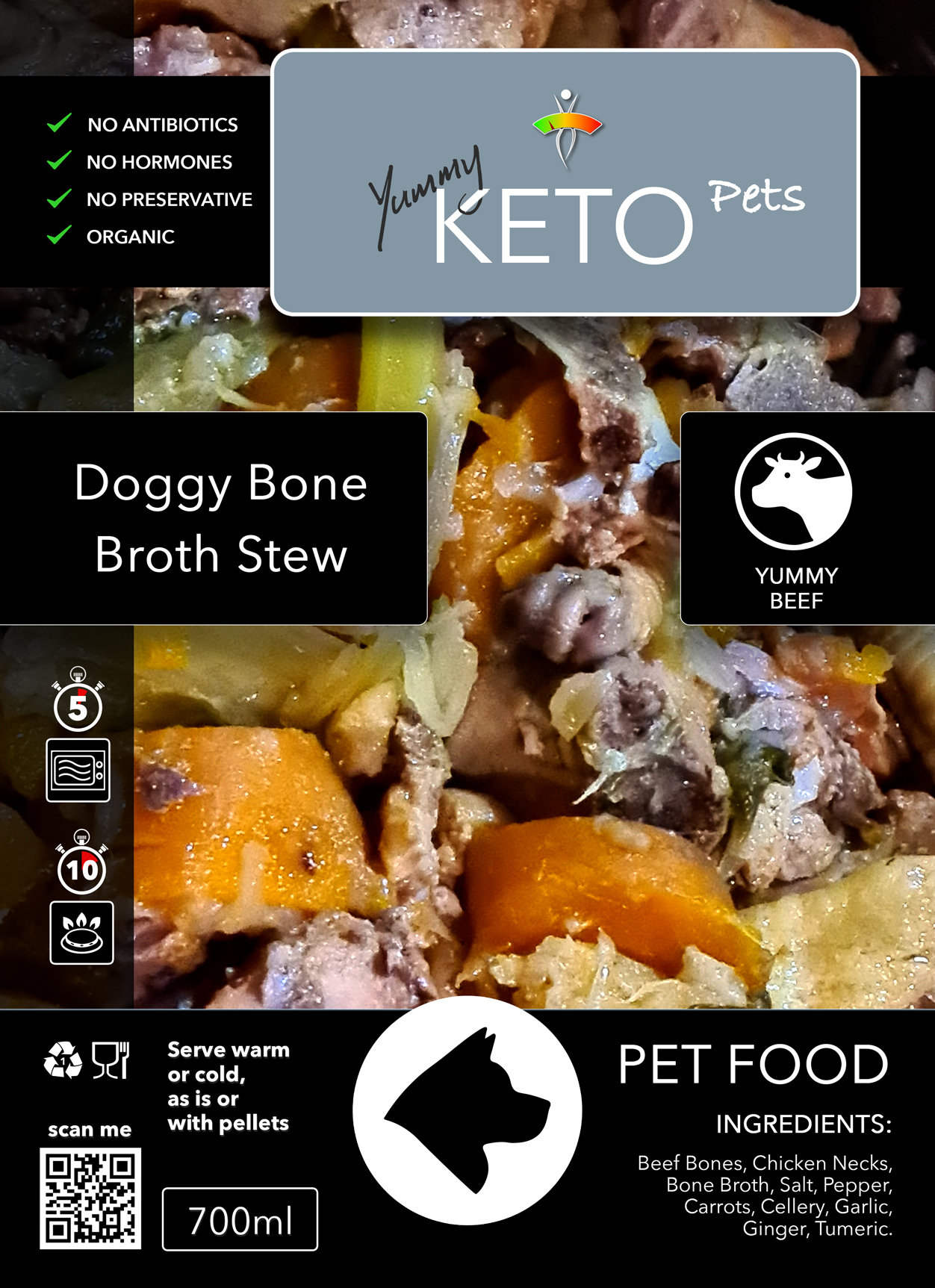 Doggy Beef Bone Broth Stew